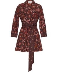 Cara Cara - Leona Floral-Print Belted Midi Dress - Lyst