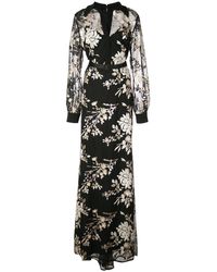 badgley mischka floral essex maxi