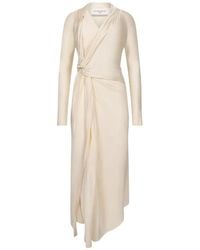 Victoria Beckham - Lea Knotted-Detail Midi Dress - Lyst