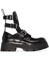 Alexander McQueen - Buckled Ankle Boots - Lyst