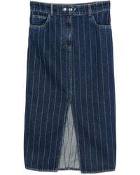 Ba&sh - Pinstripe Denim Midi Skirt - Lyst