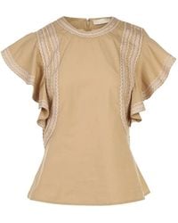 Ulla Johnson - Katoenen Top Met Ruches - Lyst
