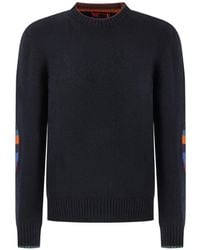 Gallo - Striped-Elbow-Patch Sweater - Lyst