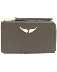 Zadig & Voltaire - Zv Card Logo-Plaque Leather Cardholder - Lyst