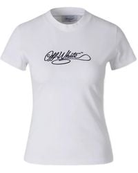 Off-White c/o Virgil Abloh - T-Shirt En Coton À Logo Brodé - Lyst
