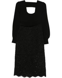 Twinset - Midikleid mit Spitzeneinsatz und U-Ausschnitt - Lyst