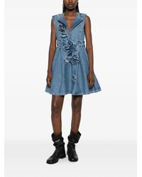 Ganni Rosenfeld Embellished Tulle Mini Dress in Blue | Lyst