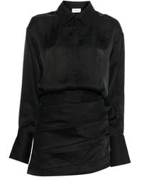 ANDAMANE - Robe Courte Manches Longues Andrea À Fronces - Lyst