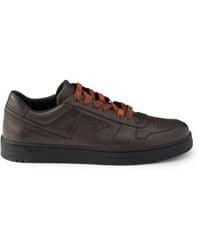 Prada - Downtown Aged Leather Sneakers - Lyst