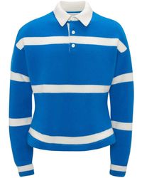 JW Anderson - Striped Long-sleeve Polo Shirt - Lyst