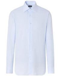 ZEGNA - Micro-Checked Cotton Shirt - Lyst