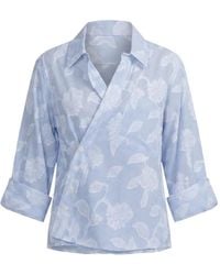 CISSA - Asymmetric Floral-Jacquard Shirt - Lyst