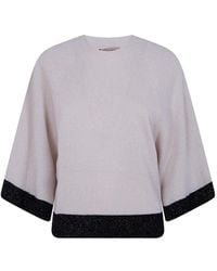 Twinset - Lurex-Knit Raglan-Sleeve Sweater - Lyst
