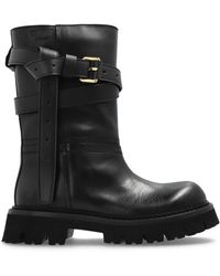 Moschino - Botas biker con tira con hebilla - Lyst