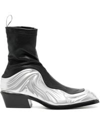 Versace - Black & Silver Solare Boots - Lyst
