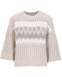 Peserico - Sequin-Embellished Open-Knit Sweater - Lyst
