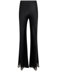 Alberta Ferretti - Lace-Trim Flared Trousers - Lyst