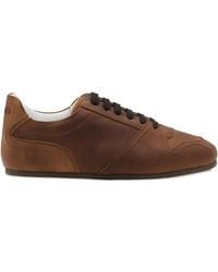 Moschino - Leather Lace-Up Sneakers - Lyst