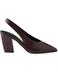 Prada - Decollete Leather Slingback Pumps - Lyst