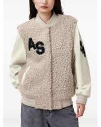 AllSaints - Varsity-Style Teddy Jacket - Lyst