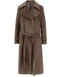 Tagliatore - Ribfluwelen Jas Met Ceintuur - Lyst