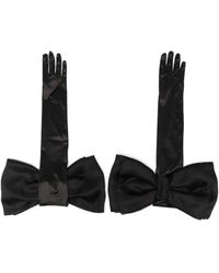 Parlor - Bow-detail Satin Gloves - Lyst