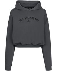 Dolce & Gabbana - Cropped Hooded Sweatshirt - Lyst