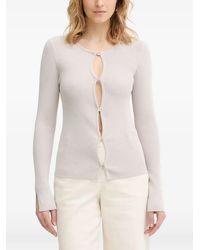 Guess - Embellished-Buttons Ribbed Cardigan - Lyst