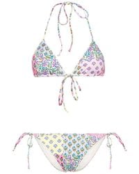 Mc2 Saint Barth - Haut de bikini Leah à imprimé patchwork - Lyst