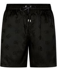 Dolce & Gabbana - Denim Shorts Met Dg-monogram Jacquard - Lyst