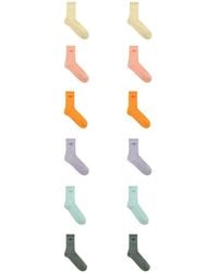 adidas - Trefoil Cushion Logo-Embroidered Ribbed Socks (Set Of Six) - Lyst