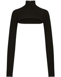 Dolce & Gabbana - Dolce & Gabbana Cropped High-Neck Top - Lyst