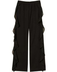 Twinset - Ruffle-Detail Straight Trousers - Lyst