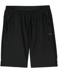 BOSS - Reflective-logo Bermuda Shorts - Lyst
