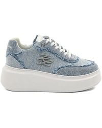 KARL LAGERFELD - Anakapri Autograph Denim Sneakers - Lyst