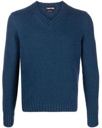 Tom Ford - Ribbed-Knit V-Neck Jumper - Lyst