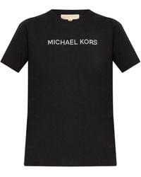 MICHAEL Michael Kors - Beaded-Logo T-Shirt - Lyst