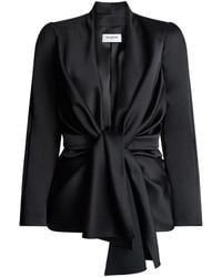 Balmain - Satin Crepe Jacket With Tie Detail - Lyst