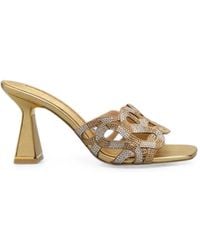 Kat Maconie - Crystal-Embellished Leather Sandals - Lyst