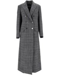 Fabiana Filippi - Double-Breasted Mouliné-Effect Coat - Lyst