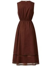 Twinset - V-Neck Embroidery-Details Midi Dress - Lyst