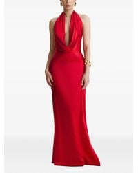 Benedetto - Cowl-Neck Halterneck Maxi Dress - Lyst