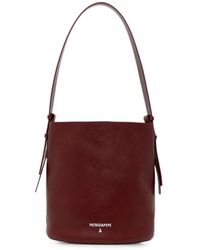 Patrizia Pepe - Never Complete Logo-Print Grained Bucket Bag - Lyst