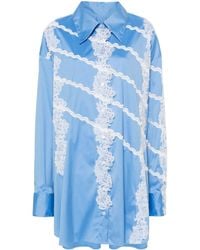 Viktor & Rolf - Lace-detail Midi Shirt Dress - Lyst