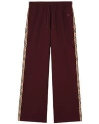 Burberry - Check-Trim Cotton Track Pants - Lyst