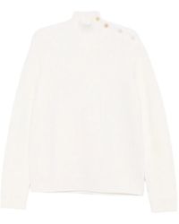 Prada - Buttoned High-Neck Sweater - Lyst