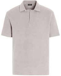 Zegna - Waffle-knit Cotton T-shirt - Lyst