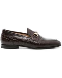 SCAROSSO - Alessandro Embossed-Crocodile Loafers - Lyst