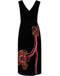 Prada - Embroidered Velvet Dress - Lyst