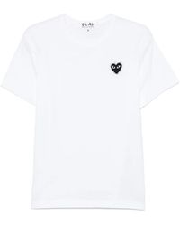 COMME DES GARÇONS PLAY - T-Shirt Mit Strass-Emblem - Lyst